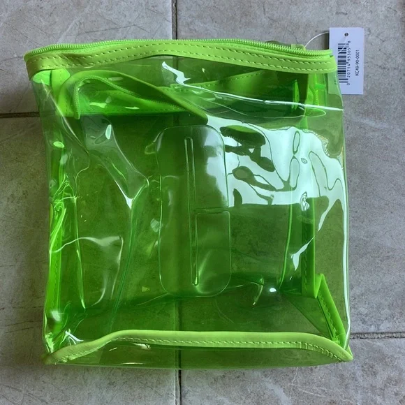 Clinique NWT Neon/Lime Green Cosmetics Bag - Picture 9 of 9